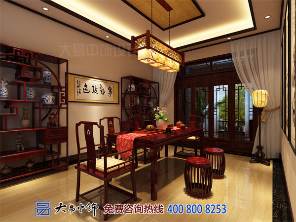 中式别墅茶室设计装修效果图