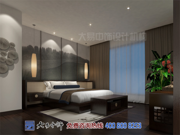 中式酒店客房装修设计效果图