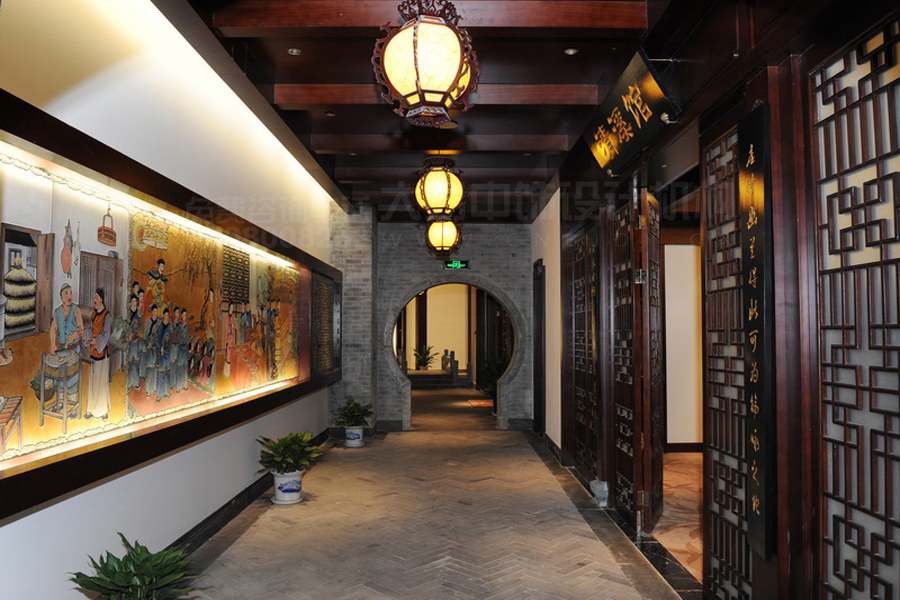 北京中式餐厅装修完工图 酒楼www.59533.com室内效果图