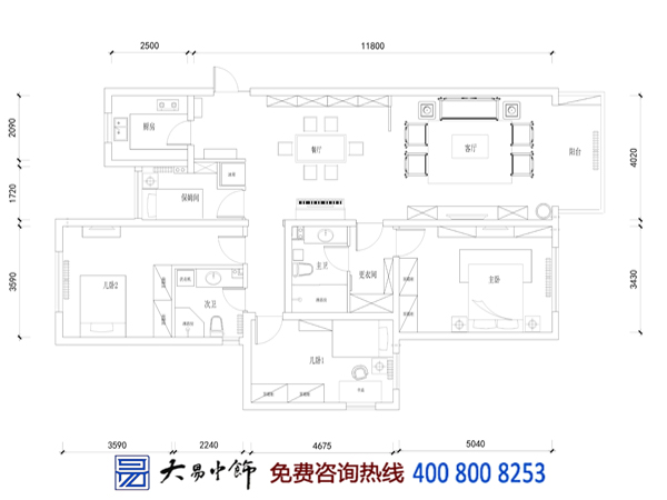 小户型新中式住宅设计 大气视觉www.59533.com效果