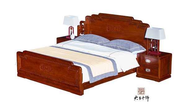 明越7号实木大床-红木家具-中式床
